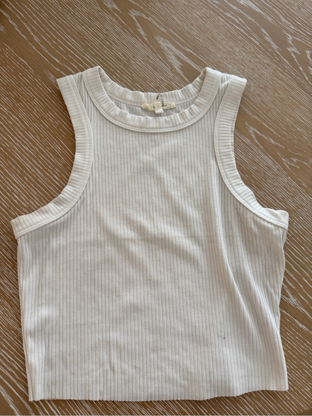 White Ribbed Tank Top